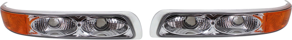 Installation Package For: SILVERADO 99-02 / TAHOE 00-06 Driver and Passenger Side Parking Light Assembly, Chrome, Twin Eyes, Type 1