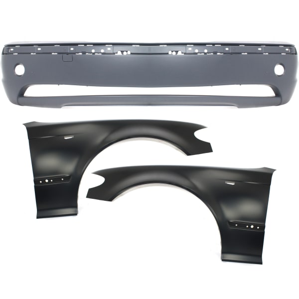 3-SERIES 02-05 FRONT BUMPER COVER, 3-pc kit, with Fenders