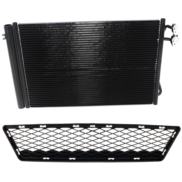 328I 07-10/328I XDRIVE 09-10 BUMPER GRILLE, Center, 2-pc kit, Primed, with A/C Condenser