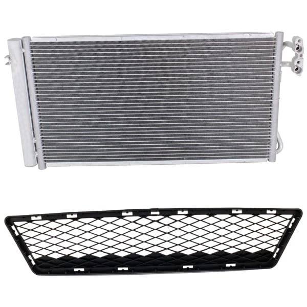 335I XDRIVE 09-10 BUMPER GRILLE, Center, 2-pc kit, Primed, with A/C Condenser