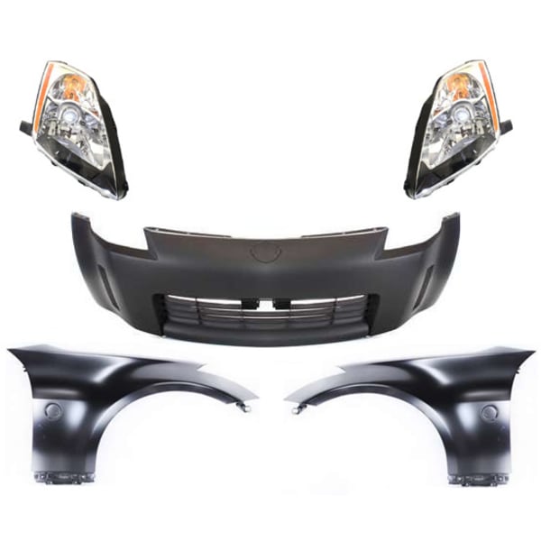 Installation Package For: 350Z 03-05 FRONT BUMPER COVER, 5-pc kit, with Fenders and Headlights